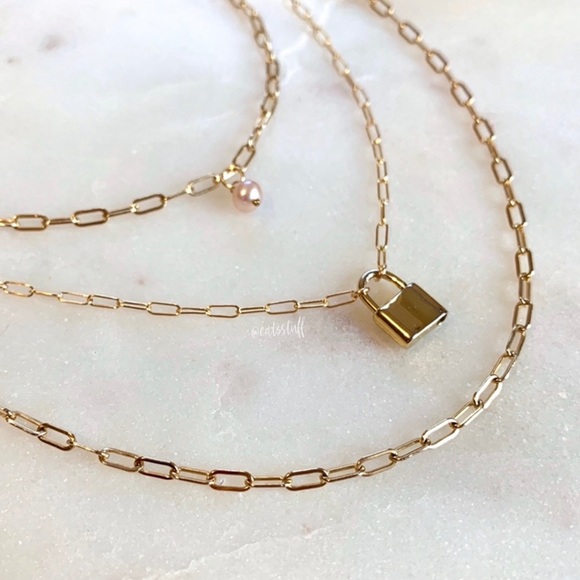 Petite Padlock Necklace - Picture 2 of 8